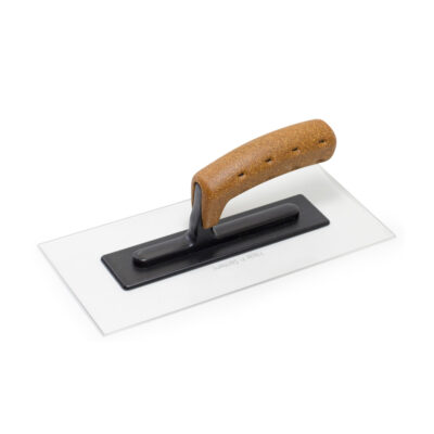 NELA Plastic Float, Clear Blade, Bevel Edges NELA Plastic Float clear blade bevel edges with BiKoGrip cork handle, 280x130x3mm transparent float for plaster and render finishing
