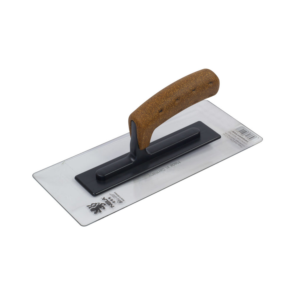 NELA Plastic Float with clear blade and round edges for smooth plaster and microcement finishing