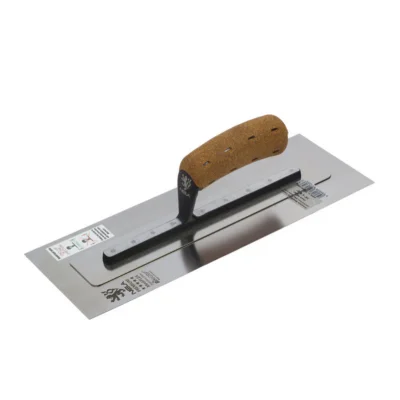 NELA Premium MediFlex Stainless Trowel 200x80mm round edge flexible plastering trowel with cork handle
