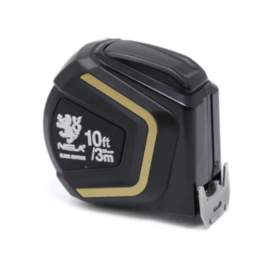 NELA Black Edition Measuring Tape 5m compact professional measuring tool with black and gold case